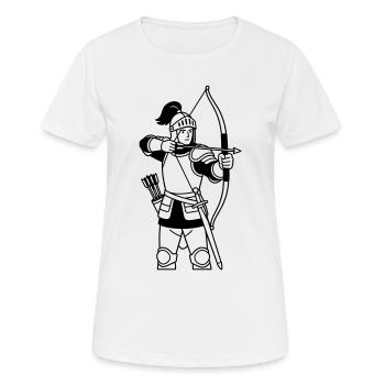Schütze - Frauen T-Shirt atmungsaktiv - Weiß - Vorne - AI Model Female 172 dark (172cm)