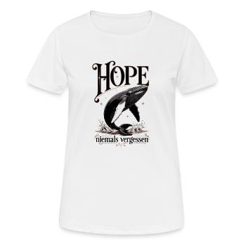 Hope niemals vergessen - Frauen T-Shirt atmungsaktiv - Weiß - Vorne - AI Model Female 172 dark (172cm)