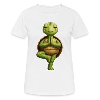 Zen Schildkröte im Gleichgewicht - Frauen T-Shirt atmungsaktiv - Weiß - Vorne - AI Model Female 172 dark (172cm)