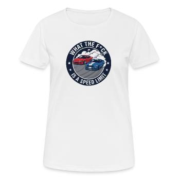 Conception du cercle humoristique à dérive - T-shirt respirant Femme - blanc - Devant - AI Model Female 172 dark (172cm)