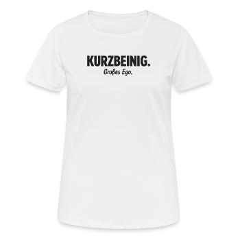 Dackel Humor – Kurzbeinig Großes Ego - Frauen T-Shirt atmungsaktiv - Weiß - Vorne - AI Model Female 172 dark (172cm)