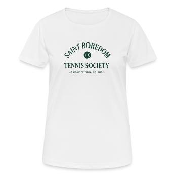 Saint Boredom - Tennis Society - Frauen T-Shirt atmungsaktiv - Weiß - Vorne - AI Model Female 172 dark (172cm)