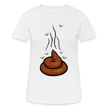 Dampfender Scheißhaufen mit Fliegen - Frauen T-Shirt atmungsaktiv - Weiß - Vorne - AI Model Female 172 dark (172cm)