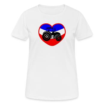 Drapeau au cœur de la protestation des agriculteurs avec un tracteur - T-shirt respirant Femme - blanc - Devant - AI Model Female 172 dark (172cm)