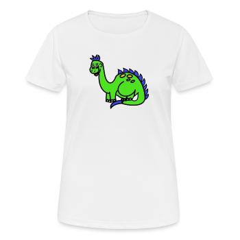 Bruno der Brontosaurier - Frauen T-Shirt atmungsaktiv - Weiß - Vorne - AI Model Female 172 dark (172cm)