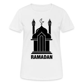 Ramadan-Text und Moschee - Frauen T-Shirt atmungsaktiv - Weiß - Vorne - AI Model Female 172 dark (172cm)