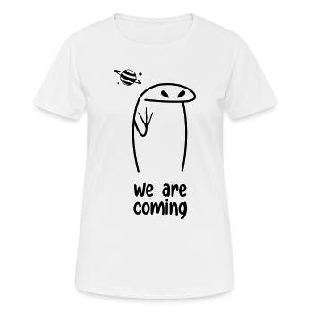 Alien Wir kommen - Frauen T-Shirt atmungsaktiv - Weiß - Vorne - AI Model Female 172 dark (172cm)