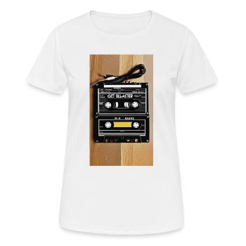 Get Blaster Kassette Retro - Frauen T-Shirt atmungsaktiv - Weiß - Vorne - AI Model Female 172 dark (172cm)