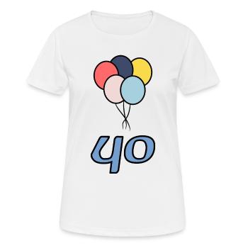 40. 40 ANS. 40e ANNIVERSAIRE. ANNIVERSAIRE 40 ANS. - T-shirt respirant Femme - blanc - Devant - AI Model Female 172 dark (172cm)