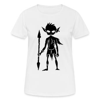 Goblin Orc Figurine - Women's Breathable T-Shirt - white - Front - AI Model Female 172 dark (172cm)