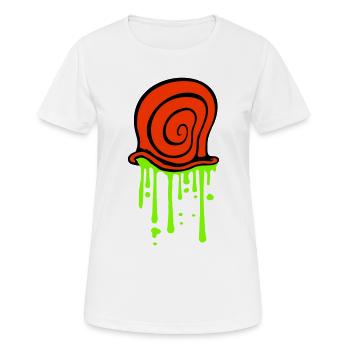 Coquille d’escargot, escargot, boue, dégoûtant, visqueux - T-shirt respirant Femme - blanc - Devant - AI Model Female 172 dark (172cm)