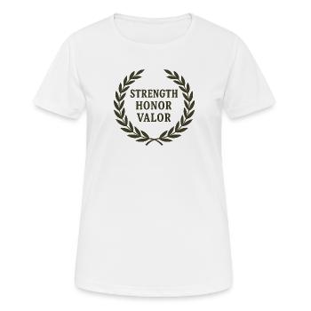 Honorable Victory Morale Plaque - Women's Breathable T-Shirt - white - Front - AI Model Female 172 dark (172cm)