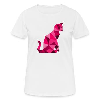 chat_lowpoly_Magenta - Frauen T-Shirt atmungsaktiv - Weiß - Vorne - AI Model Female 172 dark (172cm)