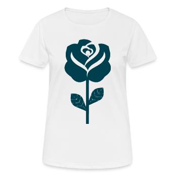 Graphique abstrait rose en sarcelle - T-shirt respirant Femme - blanc - Devant - AI Model Female 172 dark (172cm)