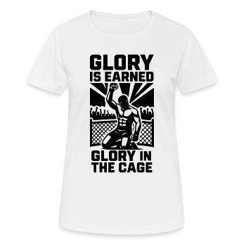 MMA Tribute Glory in the Cage - Frauen T-Shirt atmungsaktiv - Weiß - Vorne - AI Model Female 172 dark (172cm)