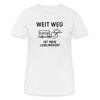 Loin, c’est mon endroit préféré ! - Vanlife - T-shirt respirant Femme - blanc - Devant - AI Model Female 172 dark (172cm)