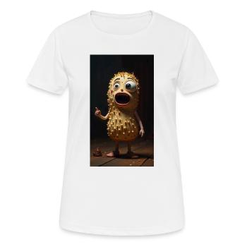 Mascotte Spiky Peanut - T-shirt respirant Femme - blanc - Devant - AI Model Female 172 dark (172cm)