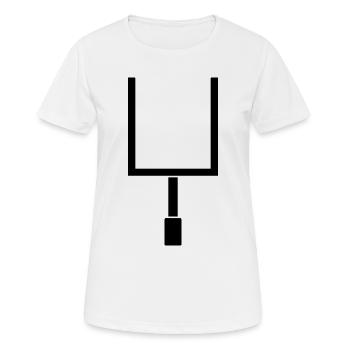 American-Football-Tor - Frauen T-Shirt atmungsaktiv - Weiß - Vorne - AI Model Female 172 dark (172cm)