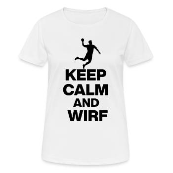 KEEP CALM AND WIRF! DEUTSCHLAND EUROPAMEISTER - Frauen T-Shirt atmungsaktiv - Weiß - Vorne - AI Model Female 172 dark (172cm)