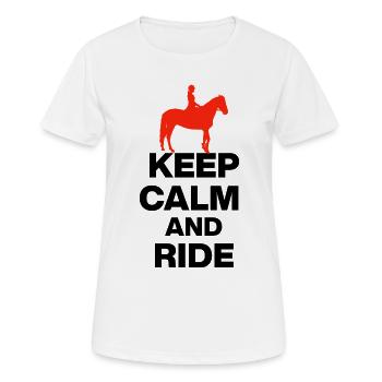 RESTE CALME ET CHEVAUCHE, GALOP SAUVAGE ! CHEVAUX 🏇 DE MONTÉE - T-shirt respirant Femme - blanc - Devant - AI Model Female 172 dark (172cm)