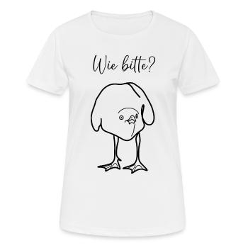 Wie bitte? - Frauen T-Shirt atmungsaktiv - Weiß - Vorne - AI Model Female 172 dark (172cm)