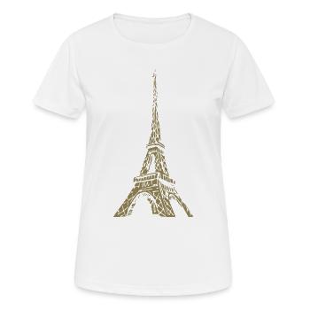 Eiffelturm Paris minimalistisches Wahrzeichen - Frauen T-Shirt atmungsaktiv - Weiß - Vorne - AI Model Female 172 dark (172cm)