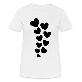 Floating Hearts - Women's Breathable T-Shirt - white - Front - AI Model Female 172 dark (172cm)
