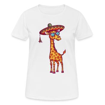Giraffe Lustig Sombrero - Frauen T-Shirt atmungsaktiv - Weiß - Vorne - AI Model Female 172 dark (172cm)