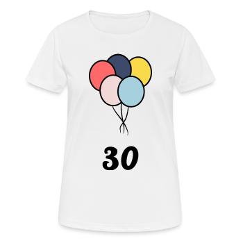 30. 30 ANS. 30e ANNIVERSAIRE. ANNIVERSAIRE 30 ANS. - T-shirt respirant Femme - blanc - Devant - AI Model Female 172 dark (172cm)