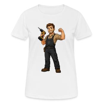 Héros outil en focus - T-shirt respirant Femme - blanc - Devant - AI Model Female 172 dark (172cm)