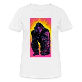 Gorilla - Frauen T-Shirt atmungsaktiv - Weiß - Vorne - AI Model Female 172 dark (172cm)