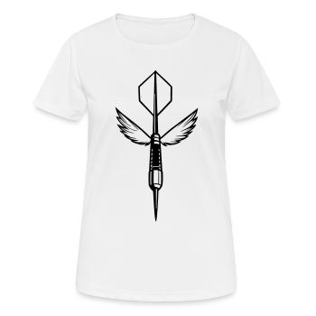 Dartpfeil mit Flügel - Frauen T-Shirt atmungsaktiv - Weiß - Vorne - AI Model Female 172 dark (172cm)