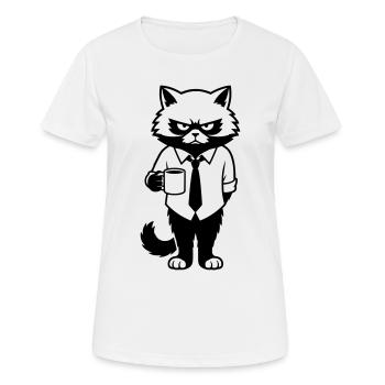 Grumpy office hangover with coffee - Women's Breathable T-Shirt - white - Front - AI Model Female 172 dark (172cm)