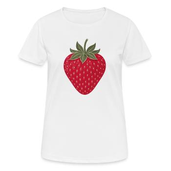 Rote Erdbeere  - Frauen T-Shirt atmungsaktiv - Weiß - Vorne - AI Model Female 172 dark (172cm)
