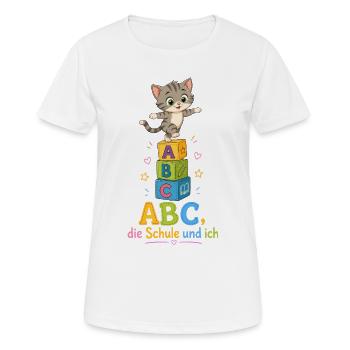 Kätzchen ABC-Abenteuer - Frauen T-Shirt atmungsaktiv - Weiß - Vorne - AI Model Female 172 dark (172cm)
