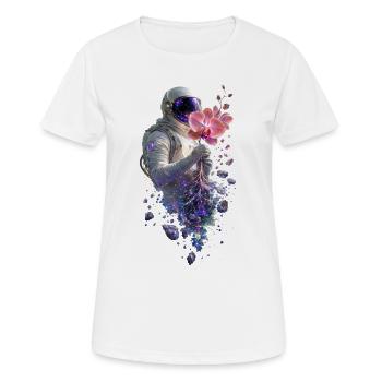Cosmic Astronaut and Orchid - Women's Breathable T-Shirt - white - Front - AI Model Female 172 dark (172cm)
