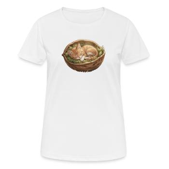 Slumbering nest kitten - Women's Breathable T-Shirt - white - Front - AI Model Female 172 dark (172cm)