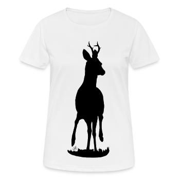 Rehbock stolz - Frauen T-Shirt atmungsaktiv - Weiß - Vorne - AI Model Female 172 dark (172cm)
