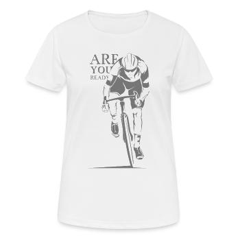 Road Bike Tour Sport Sportsman Symbol Illustration - Women's Breathable T-Shirt - white - Front - AI Model Female 172 dark (172cm)