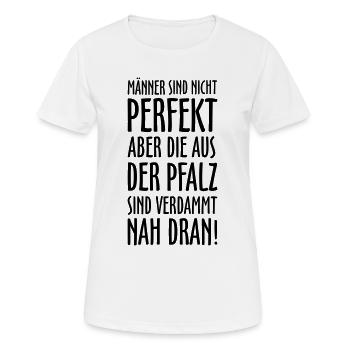 Pfälzer Männer aus der Pfalz - Frauen T-Shirt atmungsaktiv - Weiß - Vorne - AI Model Female 172 dark (172cm)
