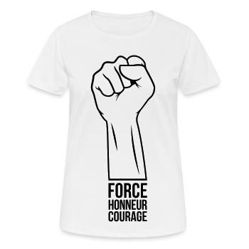 Force Honor Courage - Women's Breathable T-Shirt - white - Front - AI Model Female 172 dark (172cm)