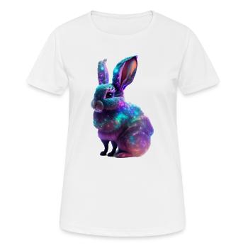 Cosmic Nebula Rabbit - Women's Breathable T-Shirt - white - Front - AI Model Female 172 dark (172cm)