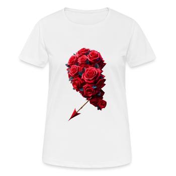 Partenaire du cœur gauche - T-shirt respirant Femme - blanc - Devant - AI Model Female 172 dark (172cm)