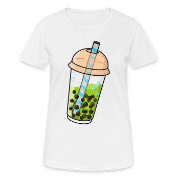 Bubble Tea Kawaii - Frauen T-Shirt atmungsaktiv - Weiß - Vorne - AI Model Female 172 dark (172cm)