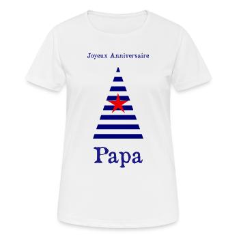 DAD. FATHER'S DAY. HAPPY FATHER'S DAY. HAPPY BIRTHDAY. - Women's Breathable T-Shirt - white - Front - AI Model Female 172 dark (172cm)