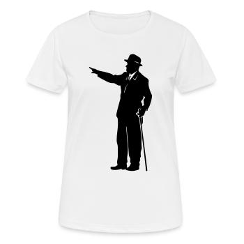 Silhouette de gentleman avec canne - T-shirt respirant Femme - blanc - Devant - AI Model Female 172 dark (172cm)