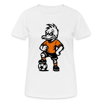 Retro-Duck Fußballheld - Frauen T-Shirt atmungsaktiv - Weiß - Vorne - AI Model Female 172 dark (172cm)
