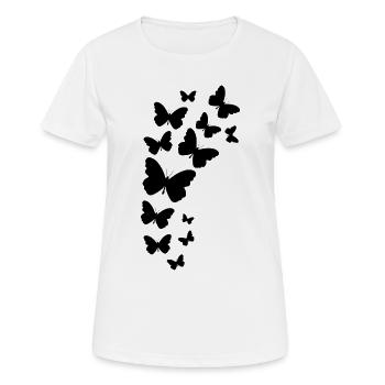 Floating Butterflies - Women's Breathable T-Shirt - white - Front - AI Model Female 172 dark (172cm)
