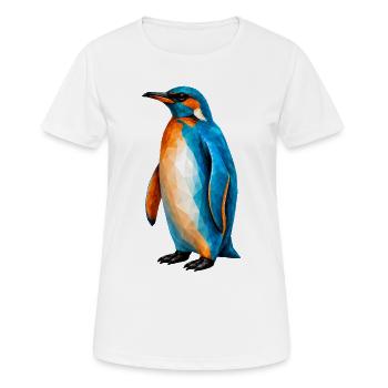 Le manchot Martin-pêcheur – Art low poly - T-shirt respirant Femme - blanc - Devant - AI Model Female 172 dark (172cm)