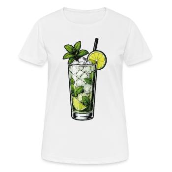Illustration en verre Mojito - T-shirt respirant Femme - blanc - Devant - AI Model Female 172 dark (172cm)